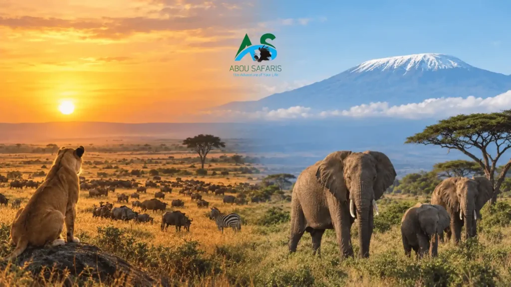 masai mara vs amboseli elephants kilimanjaro in background by abou safaris